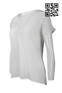T664 custom women's T-shirt style custom-made T-shirt style V-neck, back-open collar T-shirt style T-shirt manufacturer